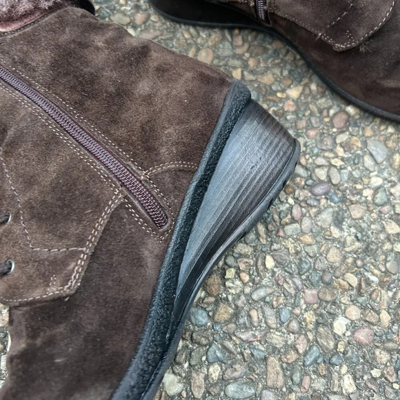 Aquatalia by Marvin K Espresso Brown Suede Marvel Lace Up Boots Size 10 - Picture 5 of 11